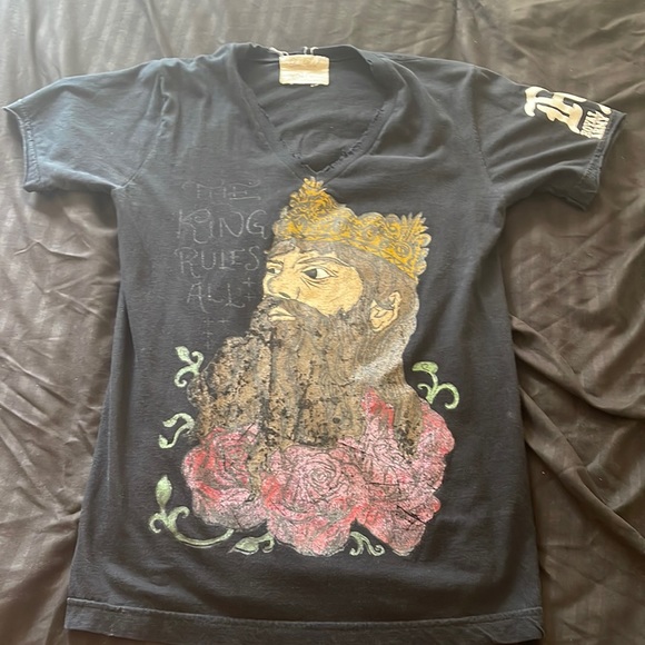 Dom Rebel Extra Slim V- Neck Tshirt - Picture 1 of 3